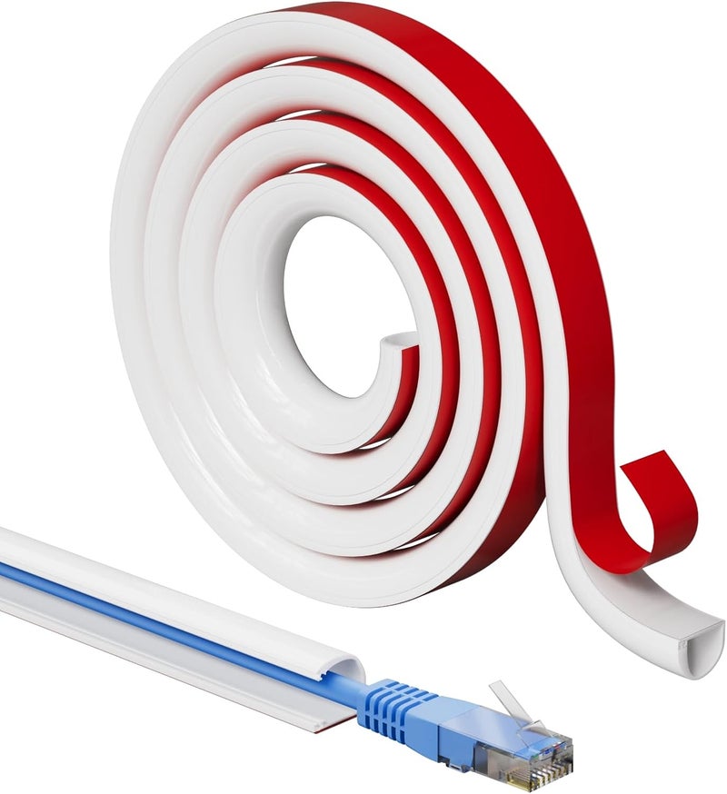 KAYLEINSTER 78”Cord Hider for Wall Mounted TV,Adhesive One-Cord Cable Hider for Wall,Cord Covers Raceway Kit for Wires Hider,Flexible Silicone Cable Concealer for Home Office,W 0.54”× H 0.39” - Image 1